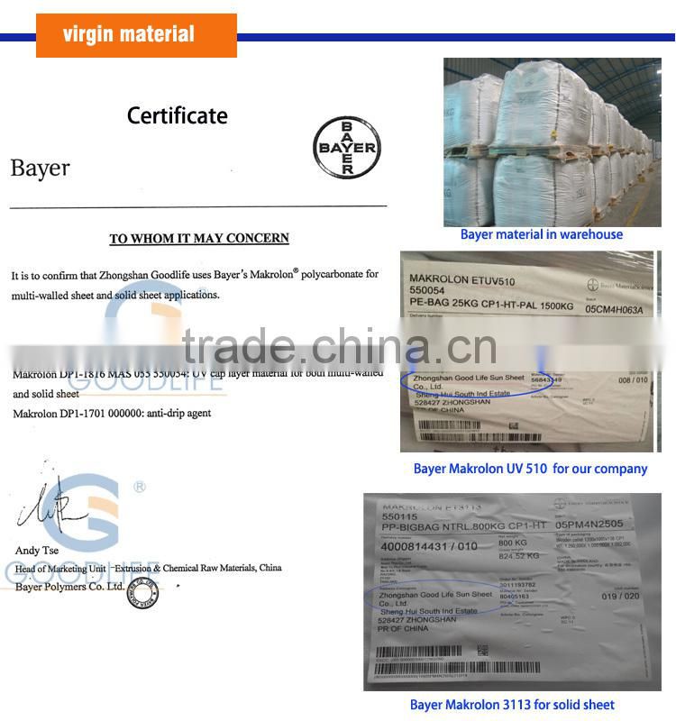 Bayer uv blue clear high plastic roof greenhouse for trees for outdoor canopy