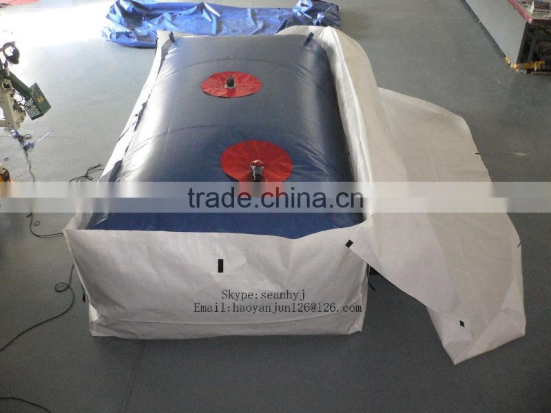 Collapsible air bladder/tank for truck base or platform