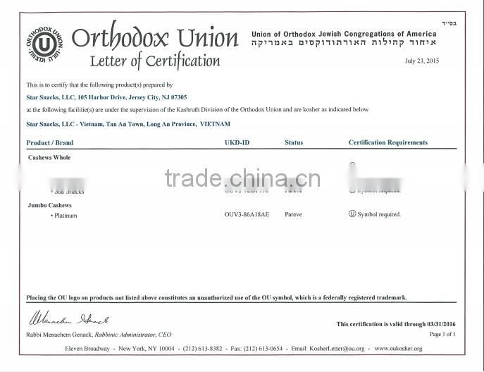 Roasted cashews onion garlic flavor from vietnam