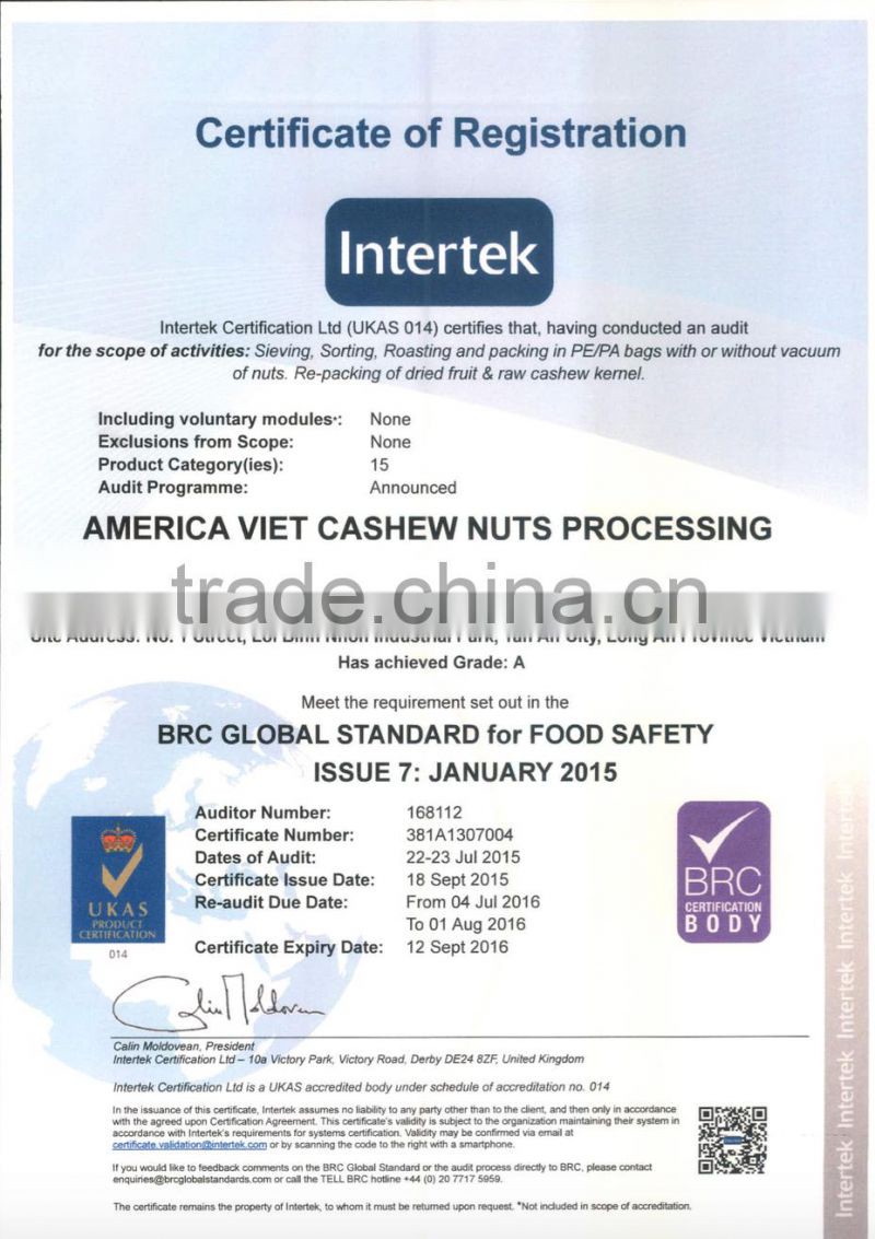 Roasted cashews onion garlic flavor from vietnam