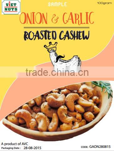 Roasted cashews onion garlic flavor from vietnam