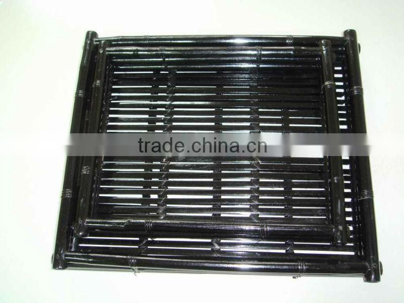 Hand-Made and Painted Bamboo Trays in sets