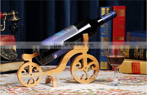 Eco-friendly bamboo wine motorcycle bicycle holders red wine holders for house and club red wine rack