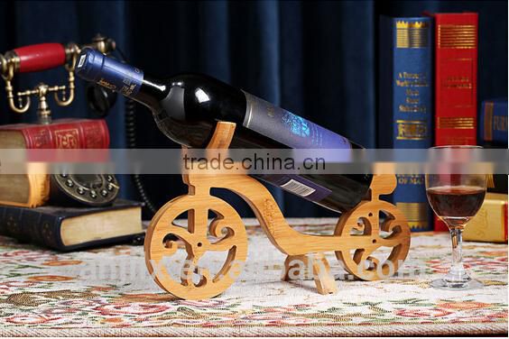 Eco-friendly bamboo wine motorcycle bicycle holders red wine holders for house and club red wine rack