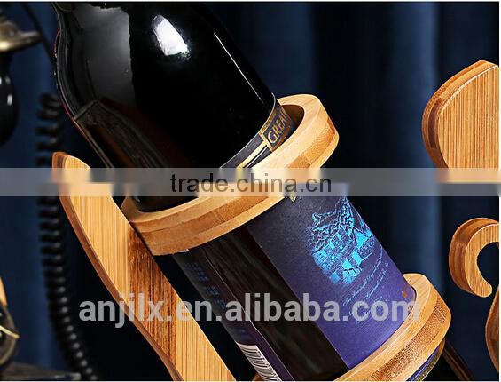 Eco-friendly bamboo wine monkey holders red wine holders for house and club animal red wine rack