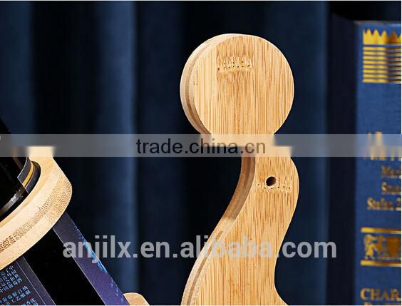 Eco-friendly novelty bamboo wine sea lion holders red wine holders for house and club animal red wine rack