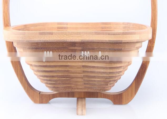 High quality and cheap bamboo folding fruit basket for picking fruit