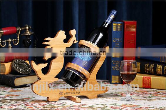 mermaid crafts novelty bamboo wine mermaid holders red wine holders for house and club animal red wine holders