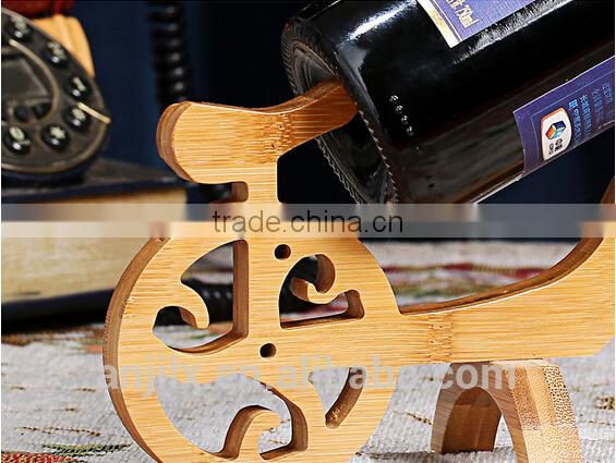 Eco-friendly bamboo wine motorcycle bicycle holders red wine holders for house and club red wine rack