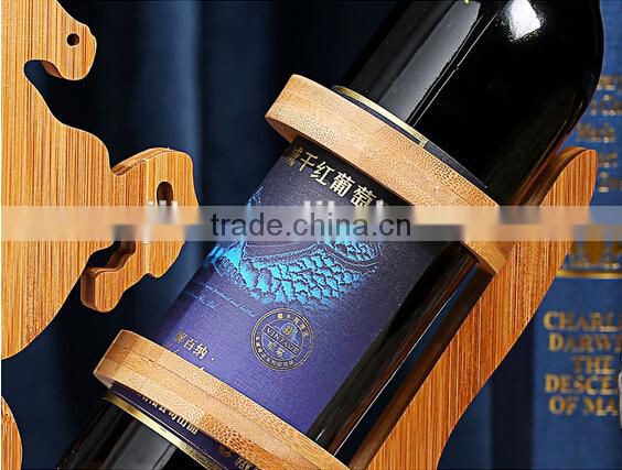 Eco-friendly wine stopper holder rack bamboo wine racks horse shape for house and club red wine holders