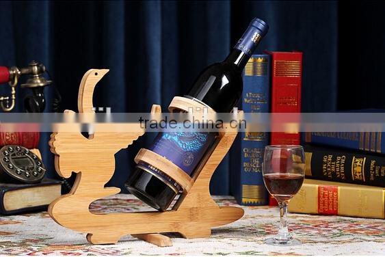 Eco-friendly novelty bamboo wine holders swan wine holders for house and club red wine rack