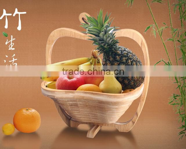 High quality and cheap bamboo folding fruit basket for picking fruit