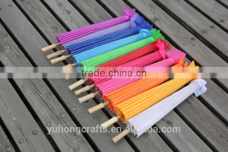 Colorful Silk Parasol Chinese Umbrella With Bamboo Handle For Wedding