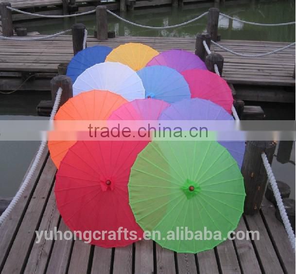Colorful Silk Parasol Chinese Umbrella With Bamboo Handle For Wedding