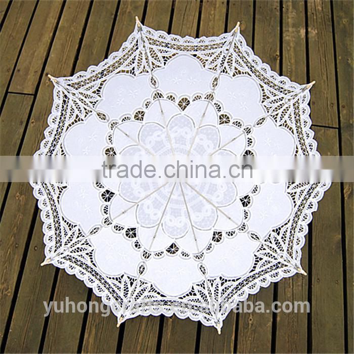 victorian style white lace crafts parasol for promotion