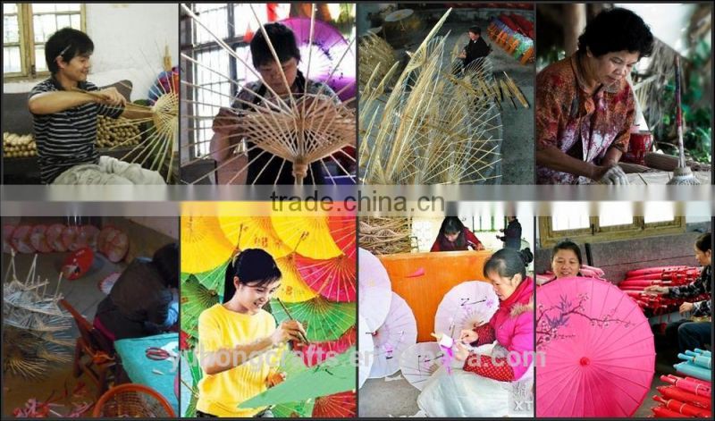 Colorful Silk Parasol Chinese Umbrella With Bamboo Handle For Wedding