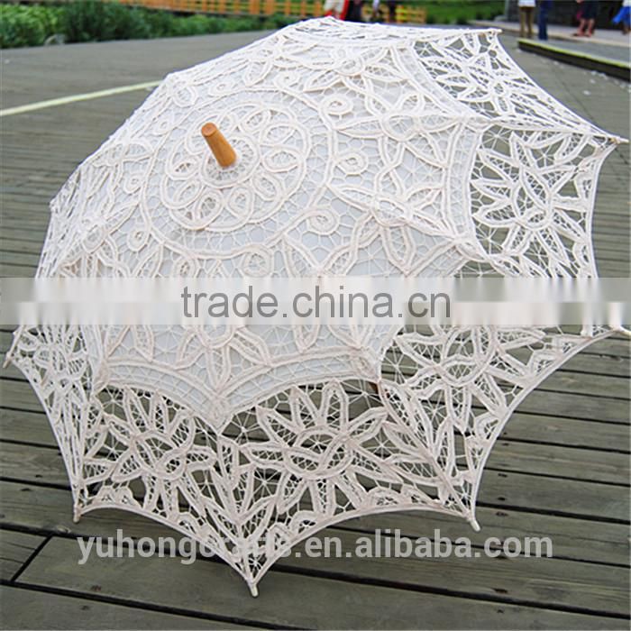 100% cotton made lace parasol for promotion