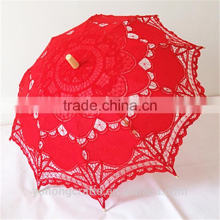 2015 new Battenburg lace parasol umbrella for wedding