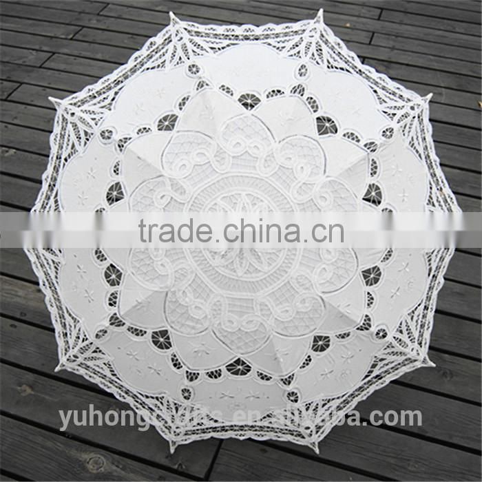 Handmade Ivory Battenburg Lace parasols