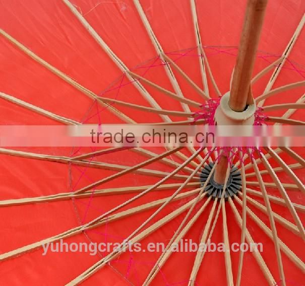 Colorful Silk Parasol Chinese Umbrella With Bamboo Handle For Wedding