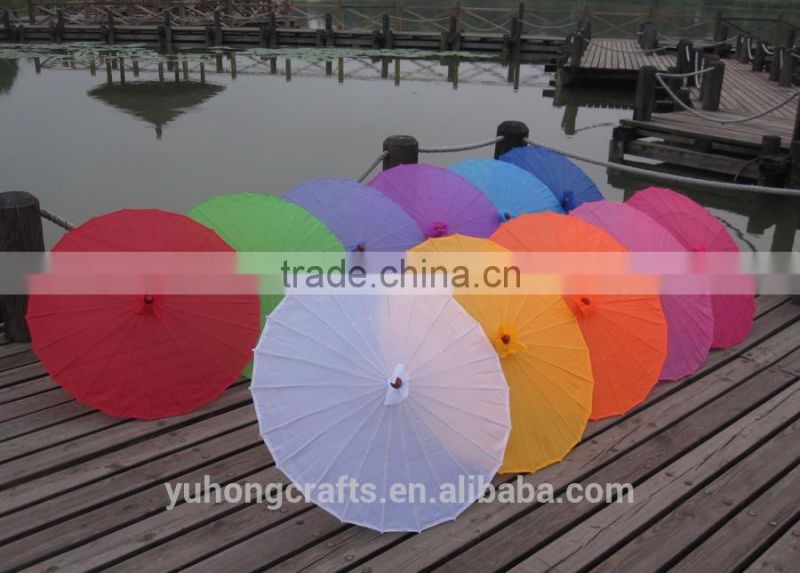 Colorful Silk Parasol Chinese Umbrella With Bamboo Handle For Wedding