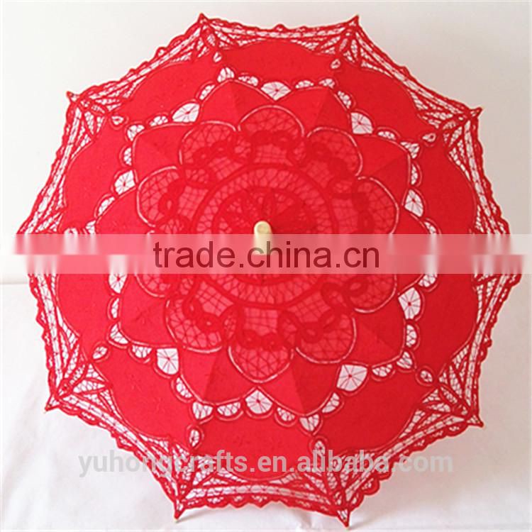 2015 new Battenburg lace parasol umbrella for wedding