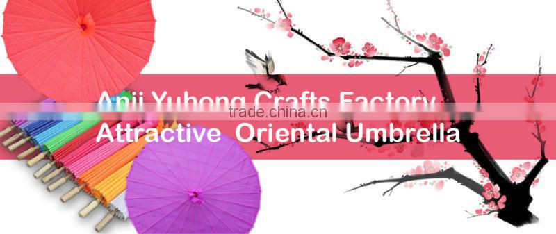 Colorful Silk Parasol Chinese Umbrella With Bamboo Handle For Wedding