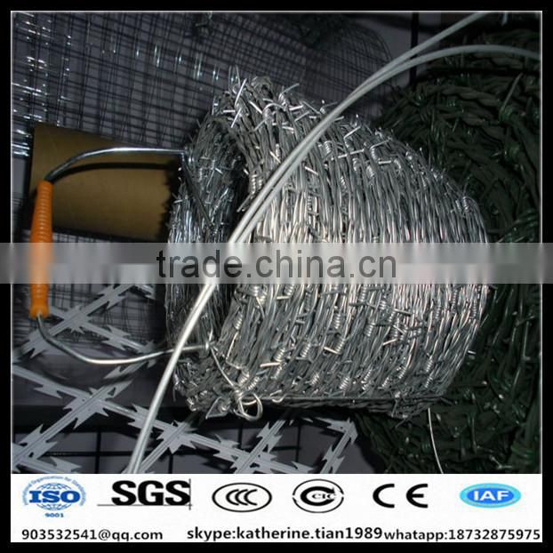 high tensile cheap Electro Galvanized Barbed Wire from China factory