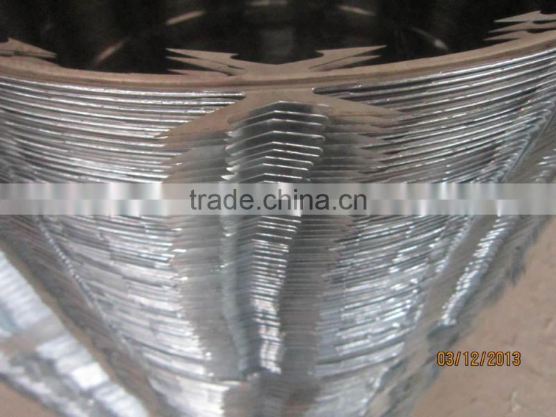 heavy galvanzied Concertina Razor Barbed Wire with clips /concertina barbed wires professional manufacture