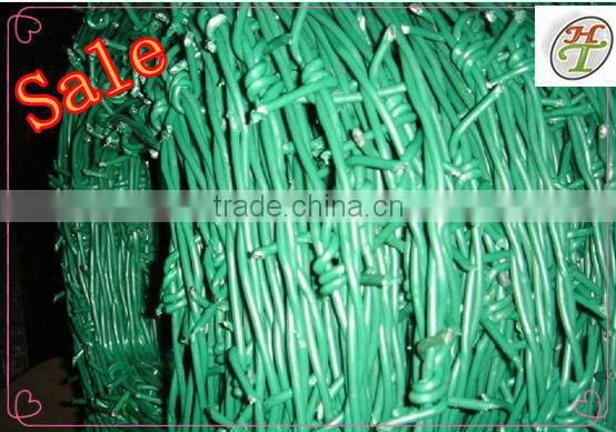 high security BWG12 green plastic coating normal weaving Barbed wire