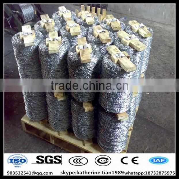 high tensile cheap Electro Galvanized Barbed Wire from China factory