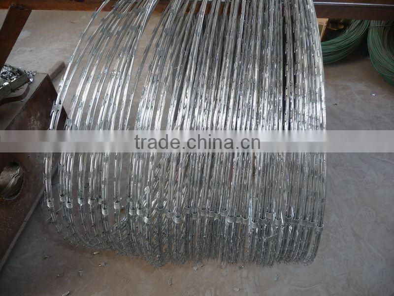 Galvanized razor wire fencing