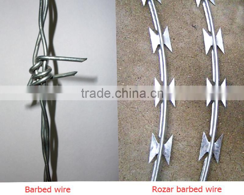 ISO9001:2008 Alibaba China high quality Cross razor concertina razor barbed wire with best price
