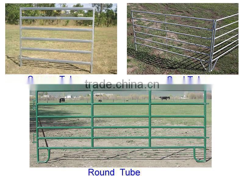 lowest price metal ranch corral fence panel /galvainzed livestock farm fence with gate for horse sheep cow