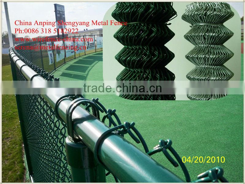 China manufacture black vinyl coated chain link fence