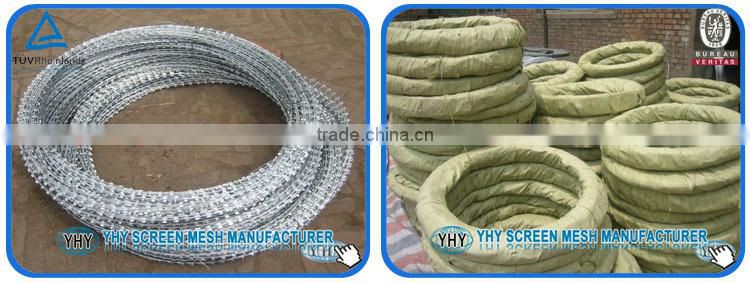 Galvanized diamond mesh razor barbed wire fence for perimeter security fence
