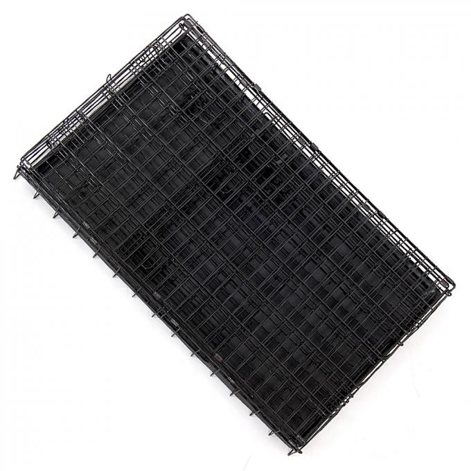 folding heavy duty wire tube dog cage with wheels for large dogs