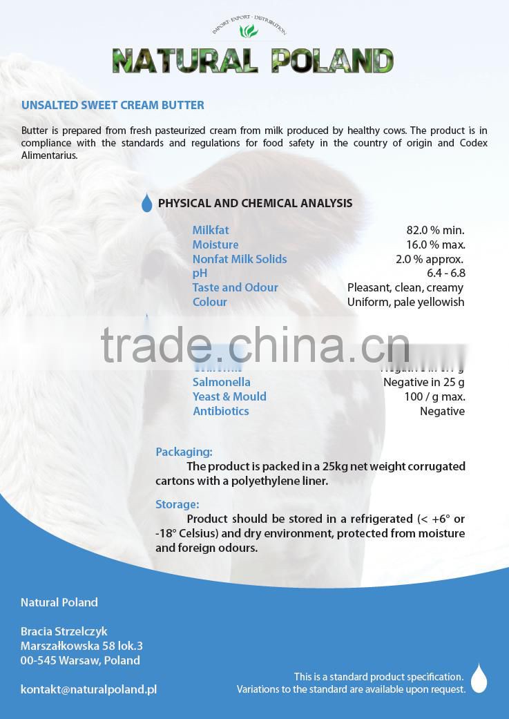 Butter 82% - Sweet Cream Butter, Unsalted