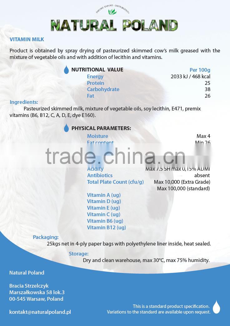 Fortified Milk Powder, Vitamin milk powder