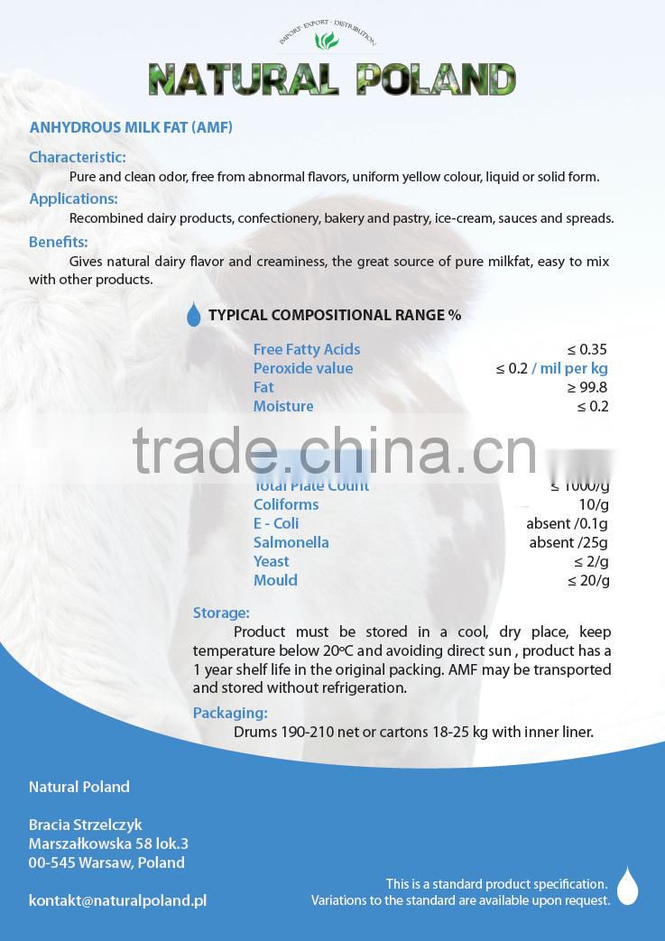 Anhydrous Milk Fat AMF, Ghee, Clarified butter