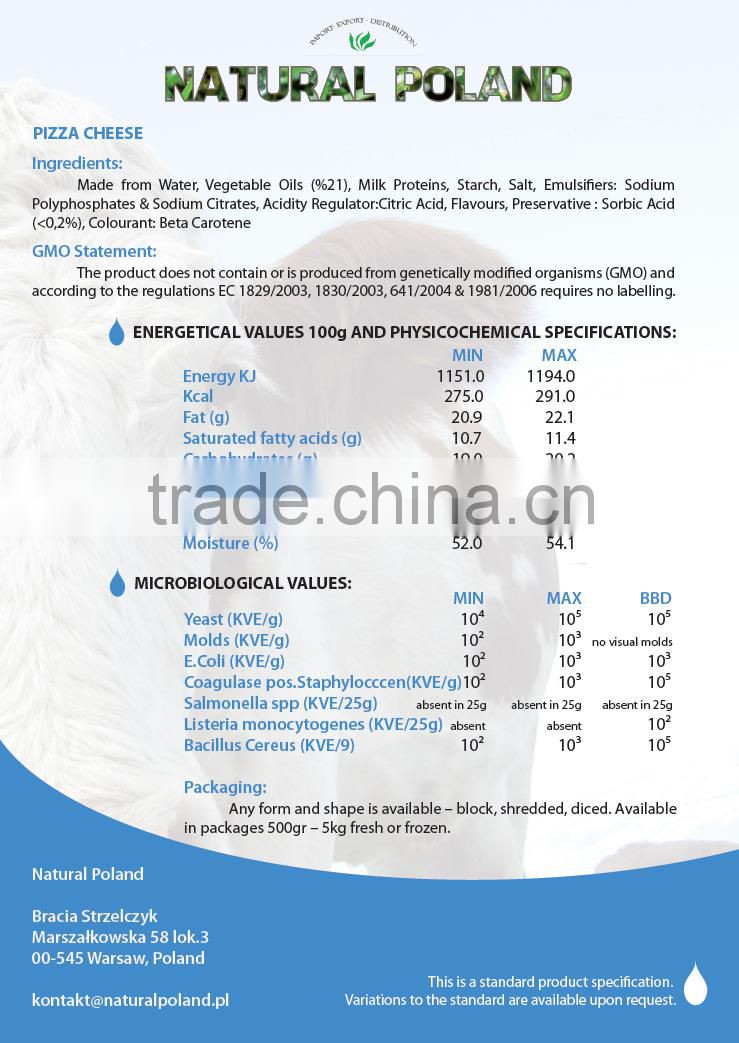 Pizza Cheese - any fat combination, any shape and size