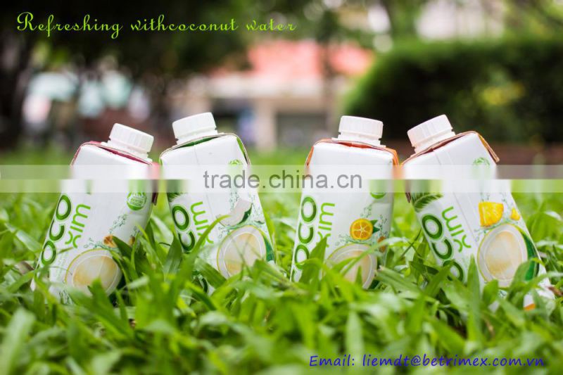 COCONUT WATER WITH KUMQUAT JUICE - TETRA PRISMA ASEPTIC - 330ml/carton- HIGH QUALITY