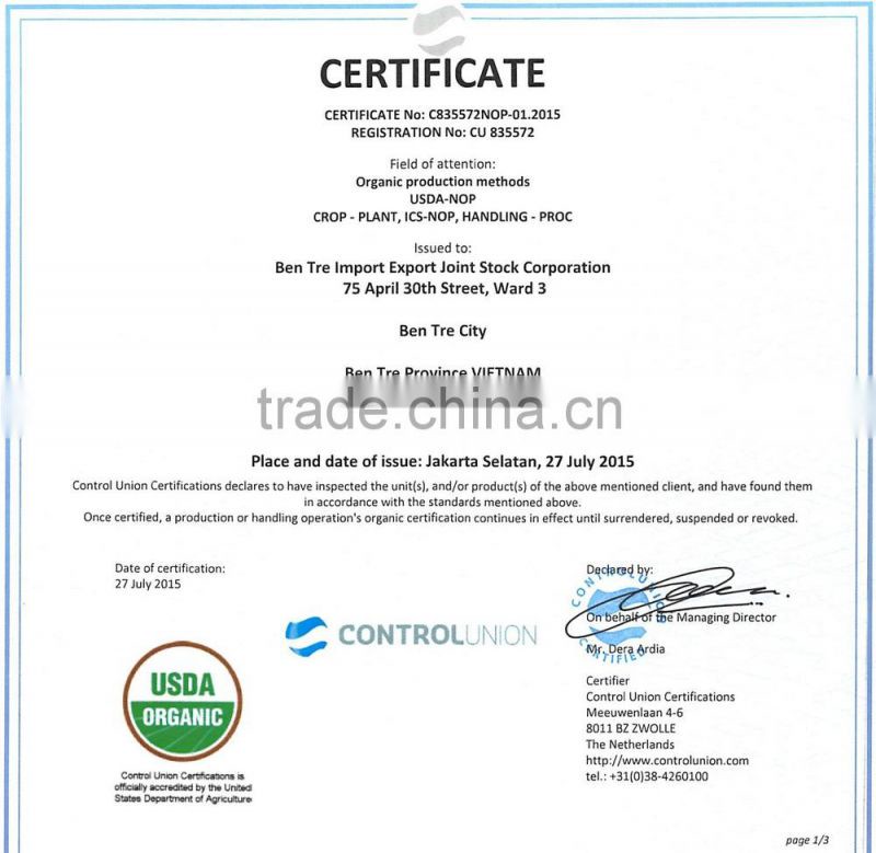 ORGANIC COCONUT WATER - VIETNAM ORIGIN