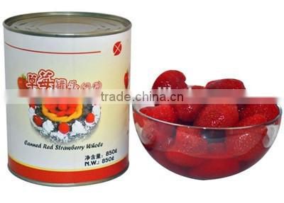 Fresh Canned fruit strawberry in syrup