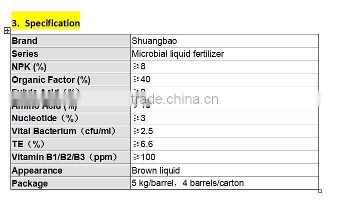 Factory Price Microbial Organic Liquid Fertilizer for Roots