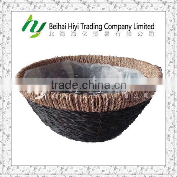 Garden Natural Round Handmade Hanging Flower Basket Made By Water Grass