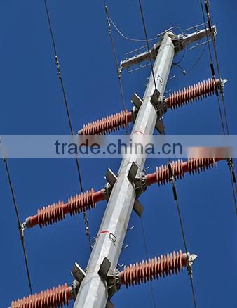 Electrical power transmission pole with fiberglass composite