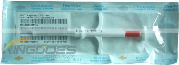 RFID glass transponder for animal