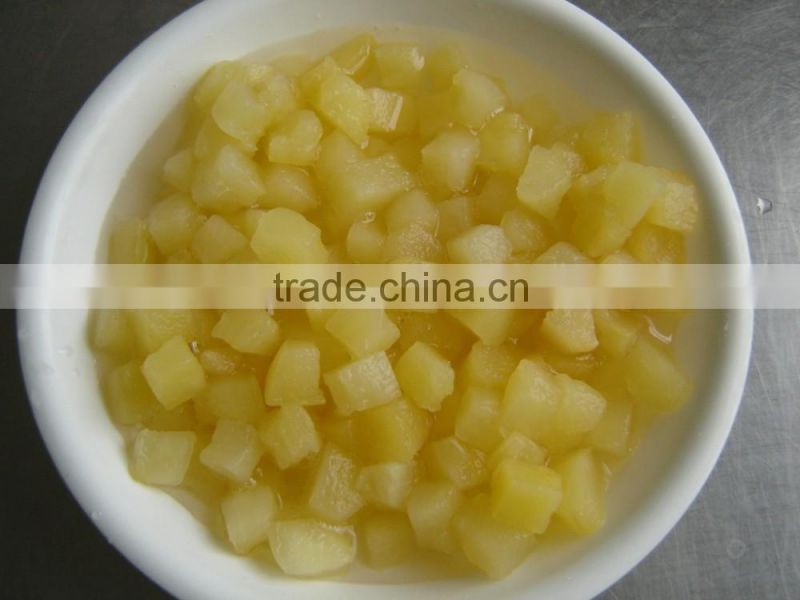 High quality canned apple diced in light syrup