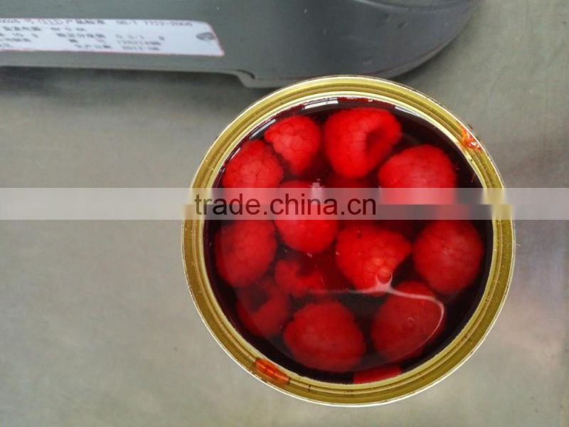 High quality canned raspberry whole inlight syrup